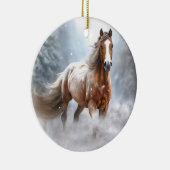 雪のクリスマスに美しいアパロオーサの馬 セラミックオーナメント (右)
