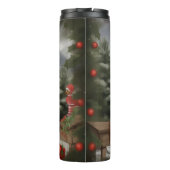 雪のクリスマスに英語のセッター犬 タンブラー (裏面)