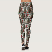 雪のクリスマスに英語のセッター犬 レギンス (裏面)