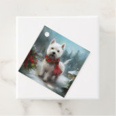 雪のクリスマスに西ハイランドホワイトテリア犬 フェイバータグ (インサイチュ)