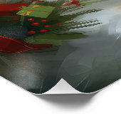 雪のクリスマスに西ハイランドホワイトテリア犬 ポスター (コーナー)