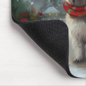 雪のクリスマスに西ハイランドホワイトテリア犬 マウスパッド (コーナー)