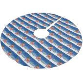 雪のクリスマスに車を運転するチワホアドッグ ブラッシュドポリエステルツリースカート (アングル)