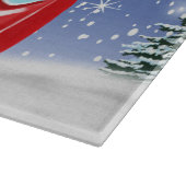 雪のクリスマスに車を運転するCorgi犬 カッティングボード (角)