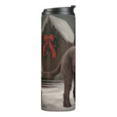 雪のクリスマスに金髪のポインティングドッグ タンブラー (回転左)