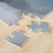 雪のクリスマスに青いヒーラー犬 ジグソーパズル (側面)