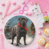 雪のクリスマスのカネコルソ犬 ペーパープレート (パーティー)