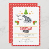 雪のクリスマスのトラックパーティー 招待状 (正面/裏面)