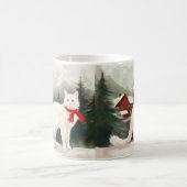雪のクリスマスのトルコアンゴラ コーヒーマグカップ (中央)