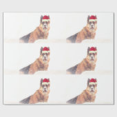 雪のクリスマスのプレゼントの紙のジャーマン・シェパード ラッピングペーパー (フラット)