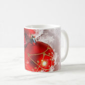 雪のクリスマスのマグのオーナメントそしてプレゼント コーヒーマグカップ (正面右)