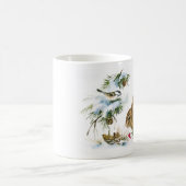 雪のクリスマスのマグの冬のバニーそして鳥 コーヒーマグカップ (中央)