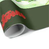 雪のクリスマスのラッピングで陽気なクリスマススパロー ラッピングペーパー (ロールコーナー)