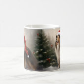 雪のクリスマスのラフコリー コーヒーマグカップ (中央)