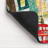 雪のクリスマスのロンドンの例示的な都市 マウスパッド (コーナー)