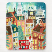 雪のクリスマスのロンドンの例示的な都市 マウスパッド (正面)