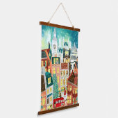 雪のクリスマスのロンドンの例示的な都市 吊り下げ型タペストリー (傾斜あり)