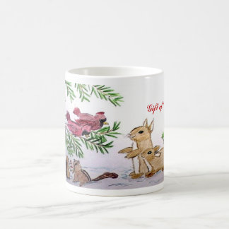 雪のクリスマスの動物 コーヒーマグカップ