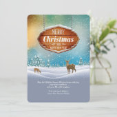 雪のクリスマスの挨拶状のシカ シーズンカード (スタンド正面)