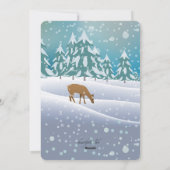 雪のクリスマスの挨拶状のシカ シーズンカード (裏面)