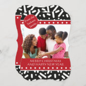 雪のクリスマスの文房具とギフト 招待状 (正面/裏面)