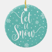 雪のクリスマスの書道 |オーナメント セラミックオーナメント (裏面)