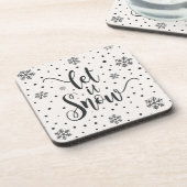 雪のクリスマスの書道 |コースター コースター (左側)