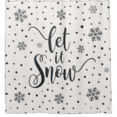 雪のクリスマスの書道 |シャワーカーテン シャワーカーテン (正面)