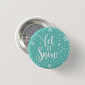 雪のクリスマスの書道 |ピンボタン 缶バッジ (正面&裏面)