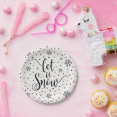 雪のクリスマスの書道 |紙プレート ペーパープレート (パーティー)