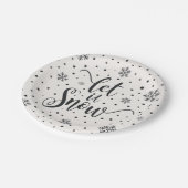 雪のクリスマスの書道 |紙プレート ペーパープレート (アングル)