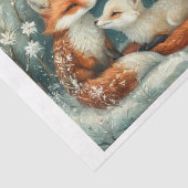 雪のクリスマスの毛皮のキツネ家族  薄葉紙 (詳細)