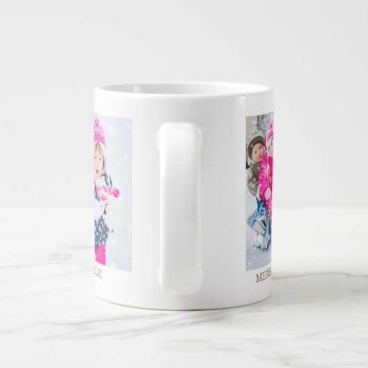 雪のクリスマスの祖父の親を通してダッシュイン4 ジャンボコーヒーマグカップ (裏面)