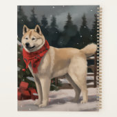 雪のクリスマスの秋田犬 プランナー手帳 (裏面)