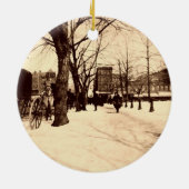 雪のクリスマスの装飾のヴィンテージのWashington D.C. セラミックオーナメント (裏面)