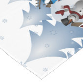 雪のクリスマスの踊り ショートテーブルランナー (コーナー)