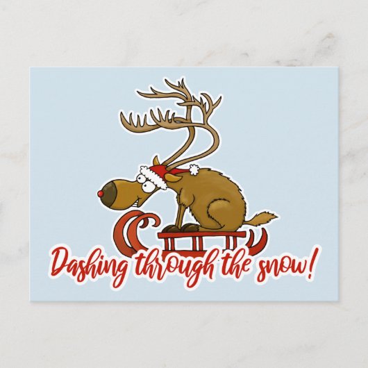 雪のクリスマスの郵便はがきを通って紛砕 シーズンポストカード (正面)