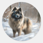 雪のクリスマスをキーソン ラウンドシール (正面)