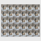 雪のクリスマスをキーソン ラッピングペーパー (フラット)