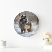 雪のクリスマスをキーソン ラージ壁時計 (ホーム)