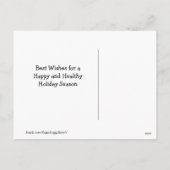 雪のクリスマスをダッシュスルーするゴールデンレトリバー シーズンポストカード (裏面)