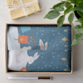 雪のクリスマスをパレードするかわいいウサギ 薄葉紙 (ギフト)