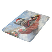 雪のクリスマスを許すそりにアフェンピンシャー犬 バスマット (アングル)