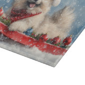 雪のクリスマスを許すそりにケシャンドッグ カッティングボード (角)