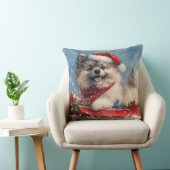 雪のクリスマスを許すそりにケシャンドッグ クッション (椅子)