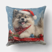 雪のクリスマスを許すそりにケシャンドッグ クッション (裏面)