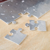 雪のクリスマスを許すそりにケシャンドッグ ジグソーパズル (側面)