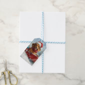 雪のクリスマスを許すそりにダックスシュント犬 ギフトタグ (より糸付き)