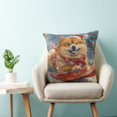 雪のクリスマスを許すそりにチョウの犬 クッション (椅子)