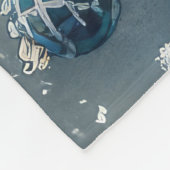 雪のクリスマスを許すそりにチョウの犬 フリースブランケット (角)